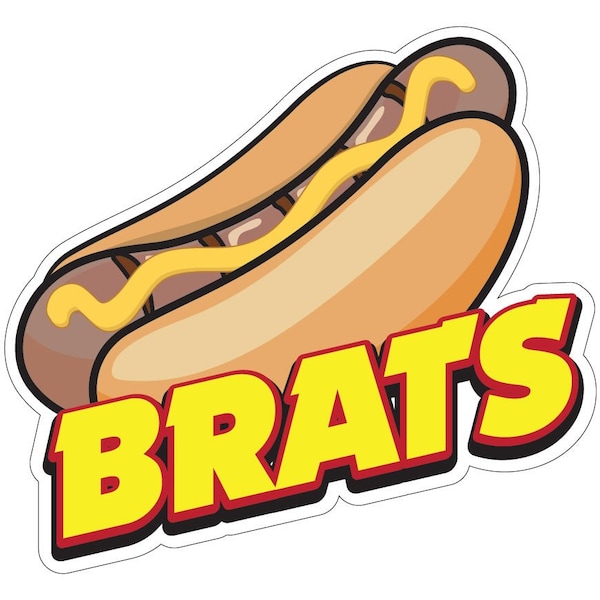 Brats Decal Concession Stand Food Truck Sticker, 24" x 10", D-DC-24 Brats19